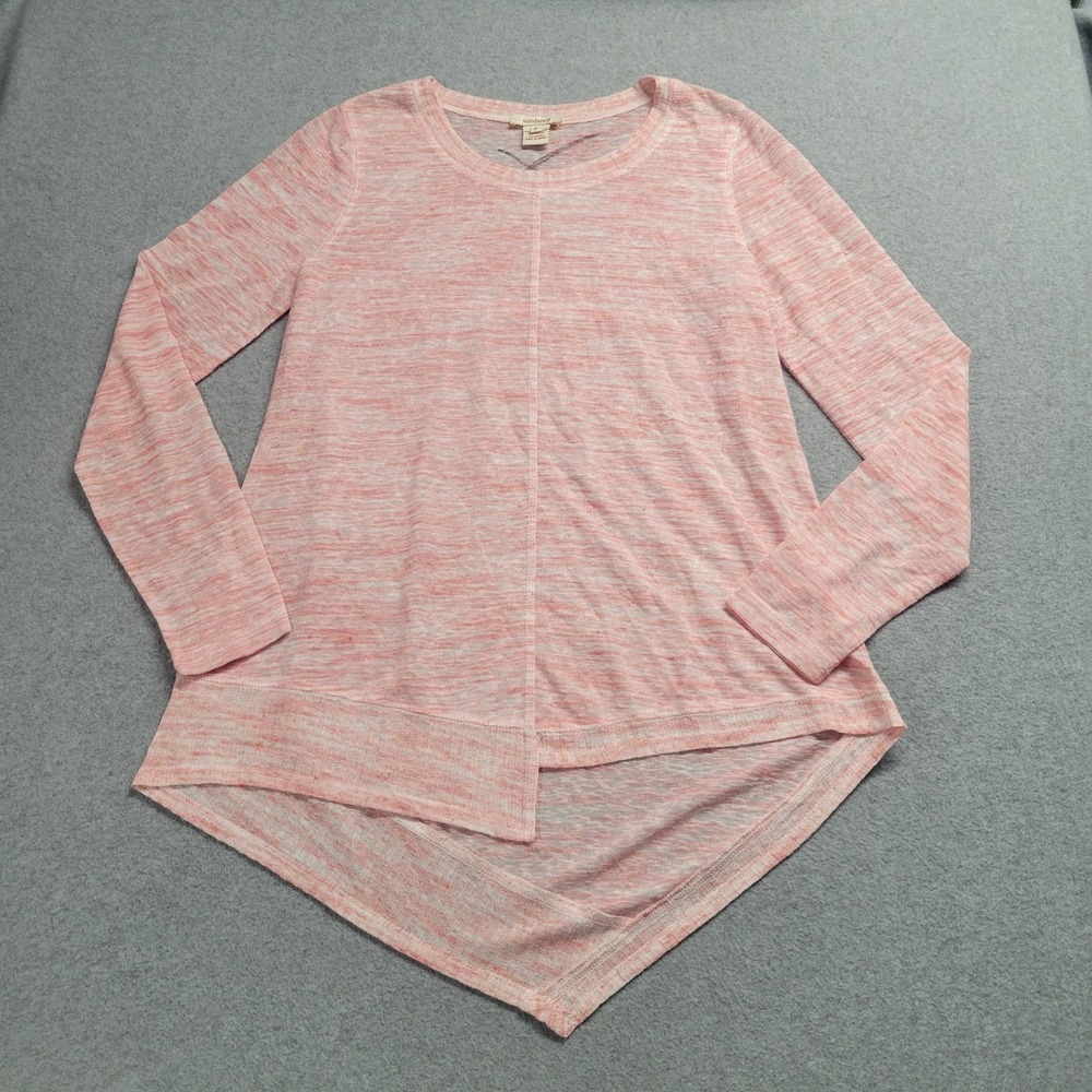 Sundance Pink Space Dye Asymmetrical Tulip‎ Hem Long Sleeve Top Small